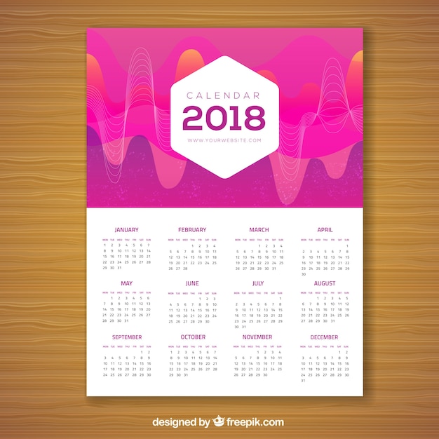 Vector gratuito calendario abstracto de 2018