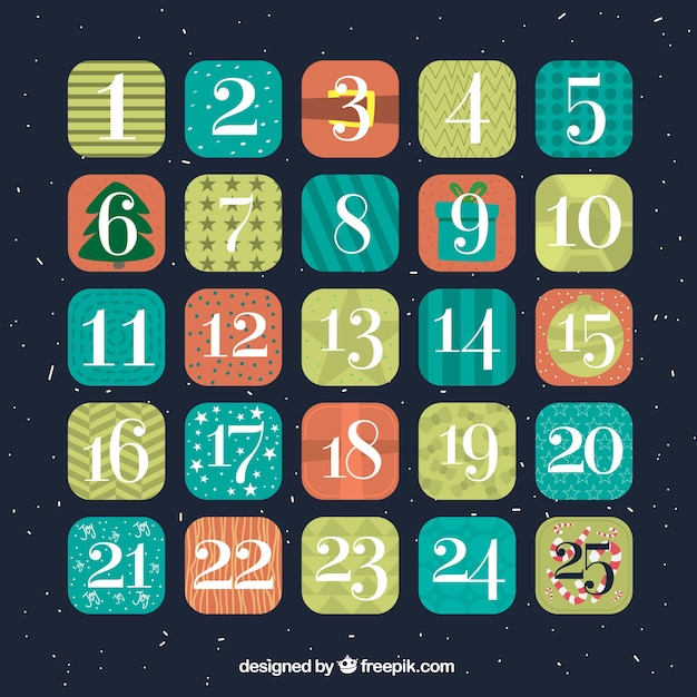 Calendario de adviento decorativo