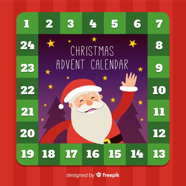 Calendario adviento santa saludando