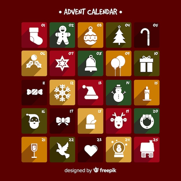 Vector gratuito calendario de adviento