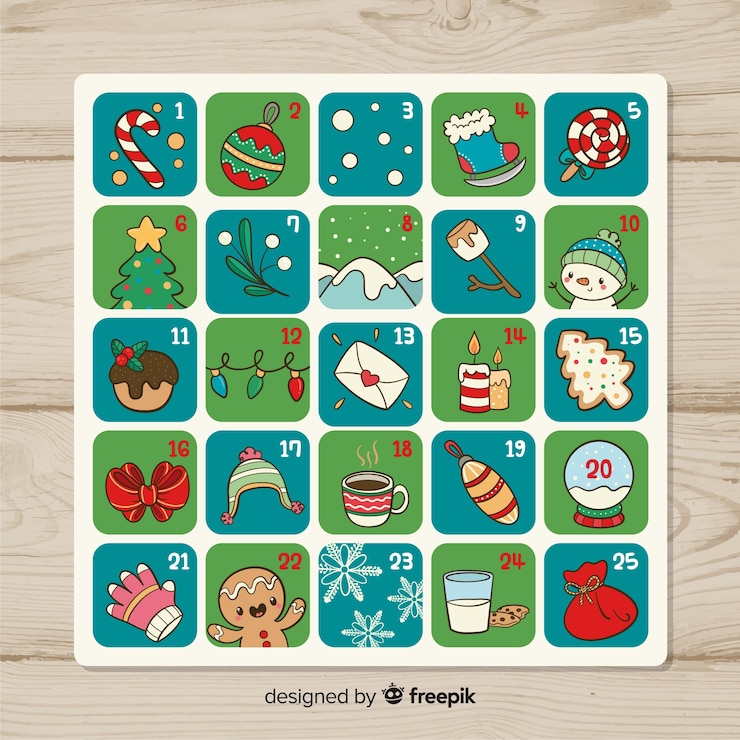 Vector gratuito calendario de adviento