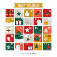 Vector gratuito calendario de adviento