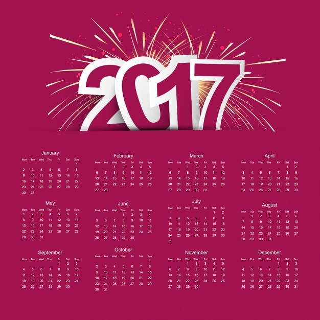 Calendario de año nuevo 2017