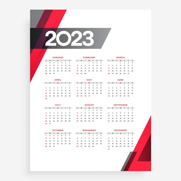 Calendario de año nuevo 2023 para vector de escritorio de oficina