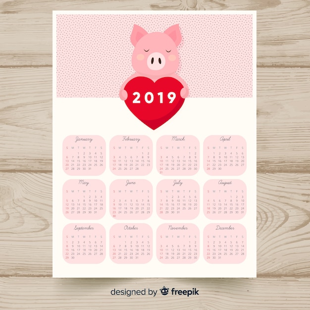 Calendario de año nuevo chino 2019