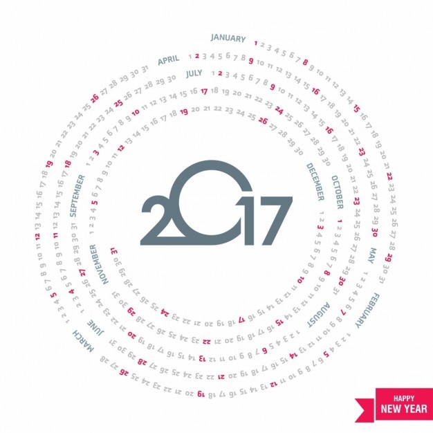 Calendario circular para 2017