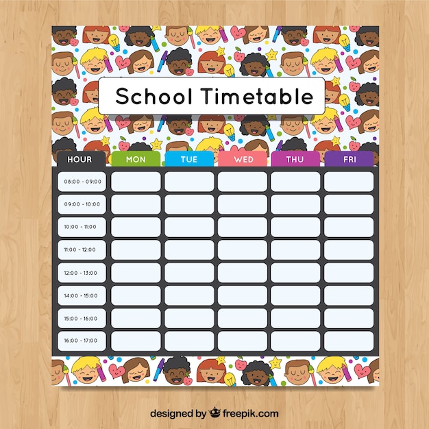 Vector gratuito calendario escolar para organizar actividades