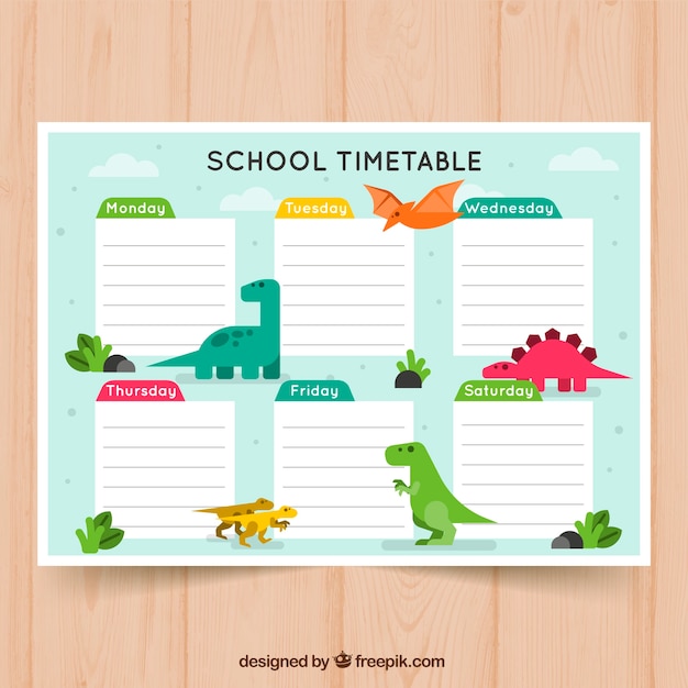 Vector gratuito calendario escolar para organizar actividades