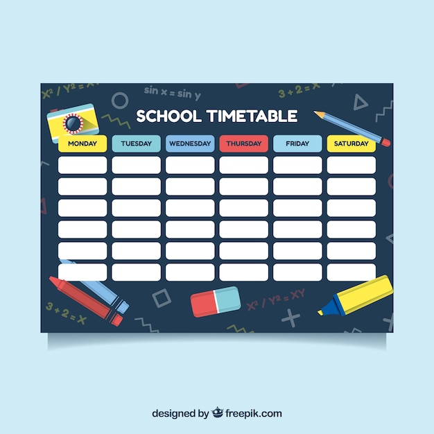 Calendario escolar para organizar actividades