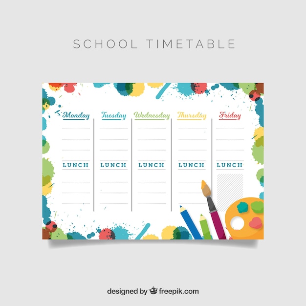 Vector gratuito calendario escolar para organizar