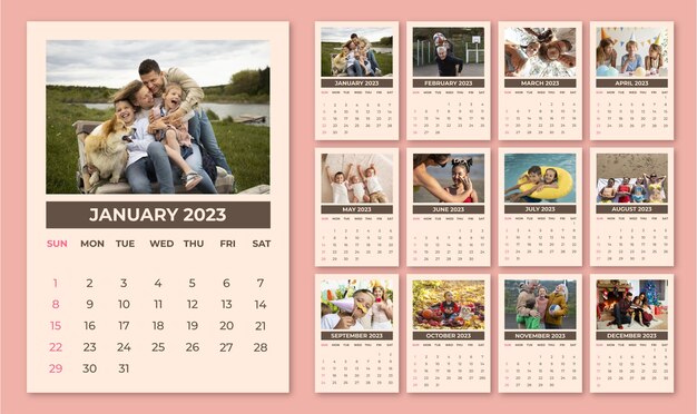 Calendario fotográfico sencillo 2023