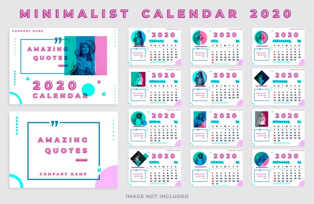 Calendarios 2020 Para Imprmir Minimalista