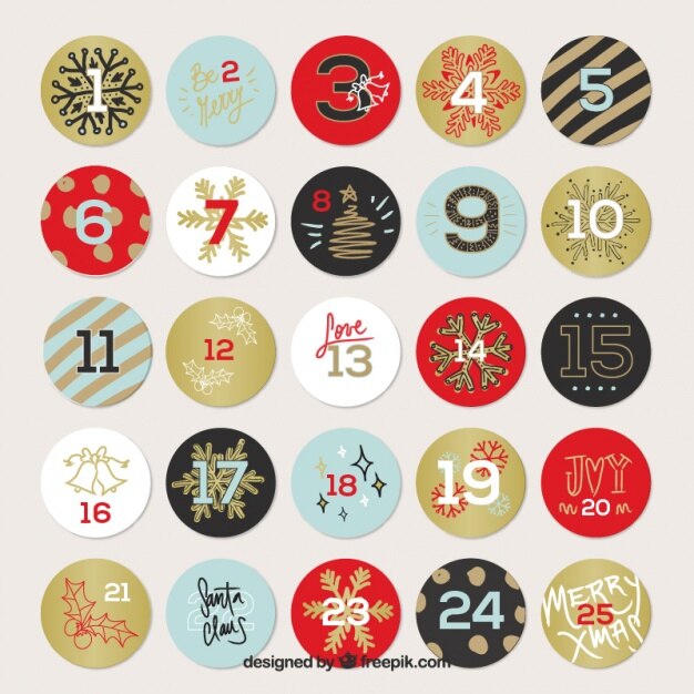 Calendario navideño de círculos 