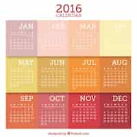 Vector gratuito calendario plano 2016