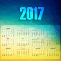 Vector gratuito calendario poligonal de 2017