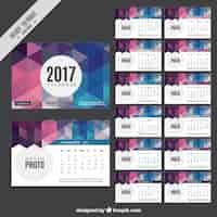 Vector gratuito calendario poligonal de año nuevo 2017