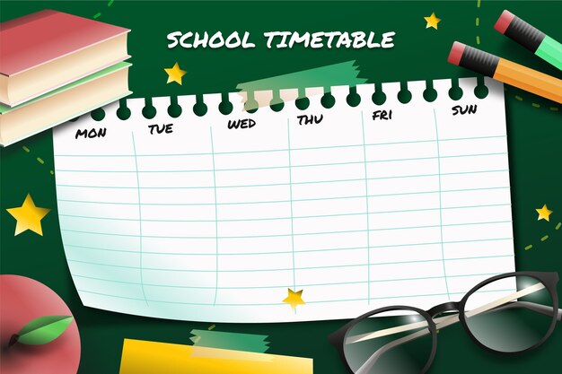 Calendario realista de regreso a la escuela