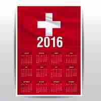 Vector gratuito calendario de suiza de 2016