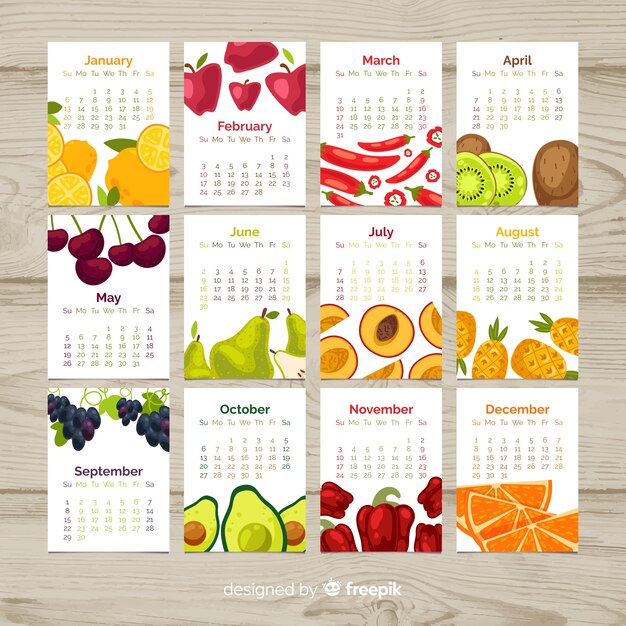 Calendario de temporadas de frutas y verduras