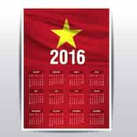 Vector gratuito calendario de vietnam de 2016