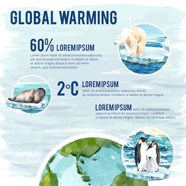 Calentamiento global y contaminación, salvar el mundo, estadísticas de datos infográficos presentes