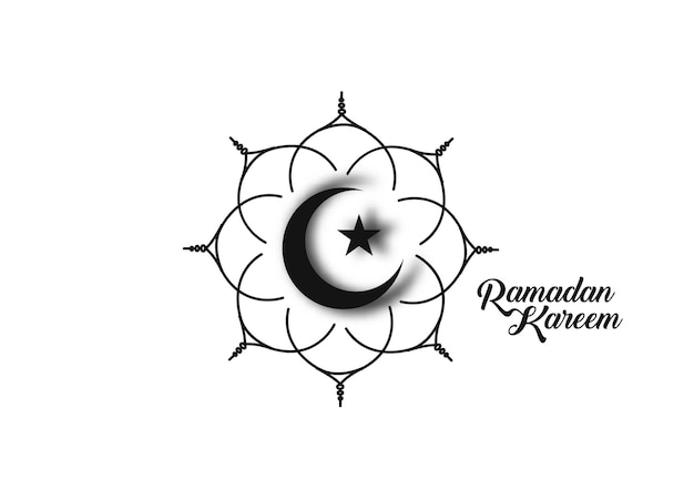 Vector gratuito caligrafía de celebración de eid mubarak letras elegantes texto de ramadán kareem con ilustración de vector de luna