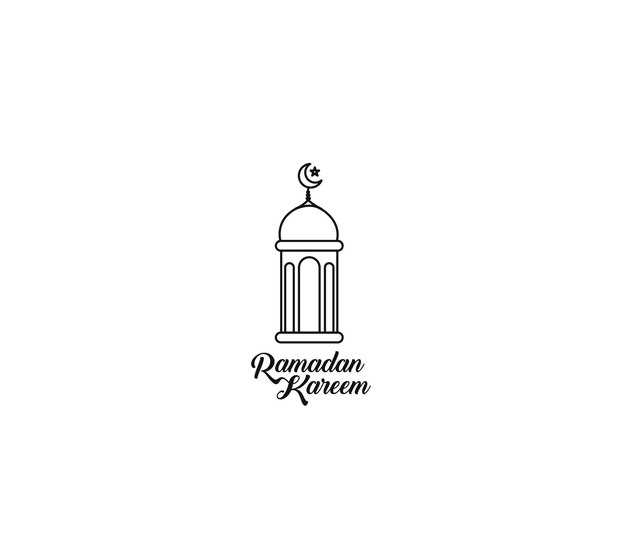 Caligrafía de celebración de Eid Mubarak Letras elegantes Texto de Ramadán Kareem con ilustración vectorial de lámpara