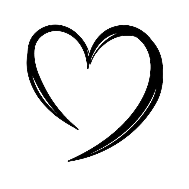 Vector gratuito caligrafía corazón negro vectorart