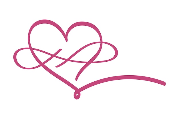 Caligrafía Corazón rosado