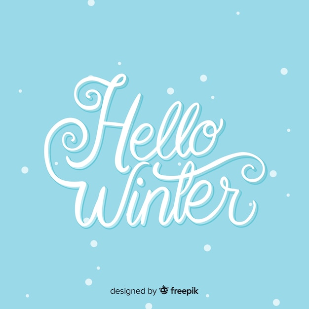 Vector gratuito caligrafía hello winter