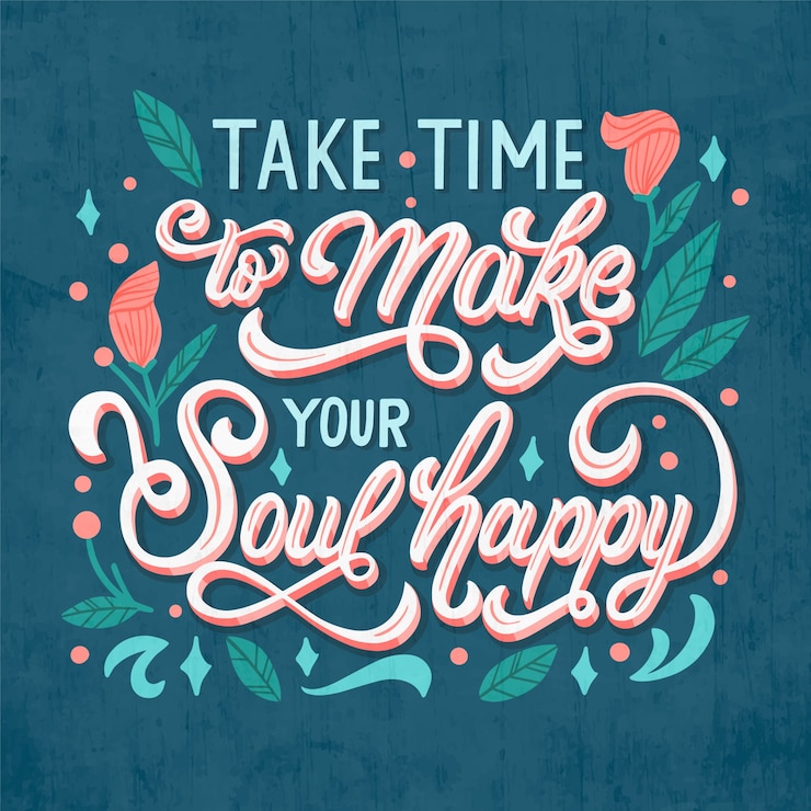 Vector gratuito caligrafía positiva con flores