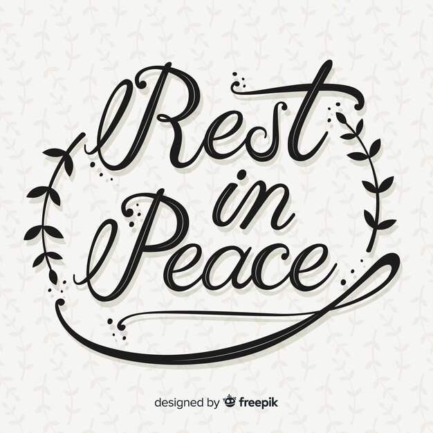 Caligrafía de rest in peace