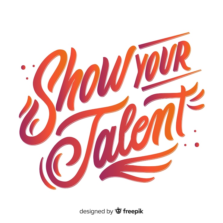 Vector gratuito caligrafía de show your talent
