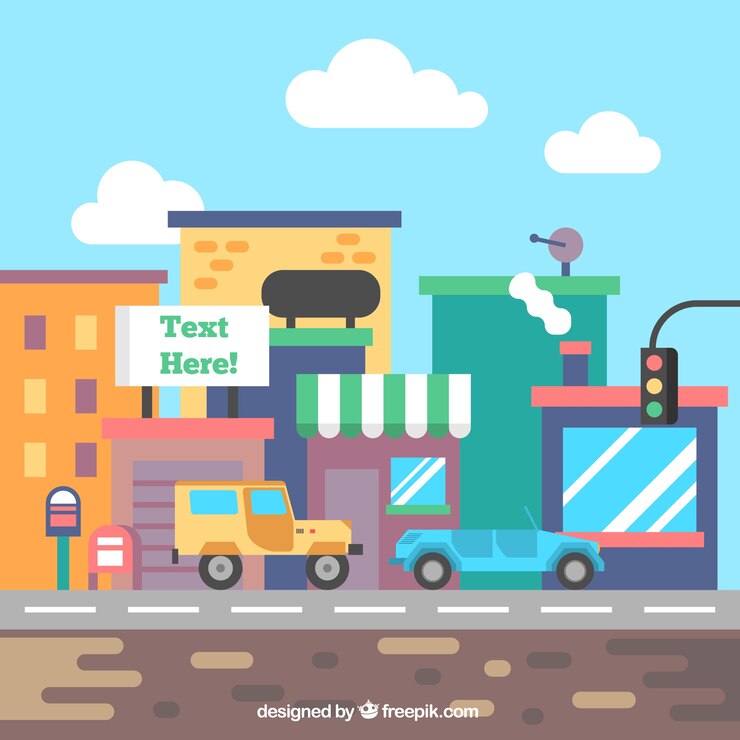 Vector gratuito calle de ciudad colorida plana