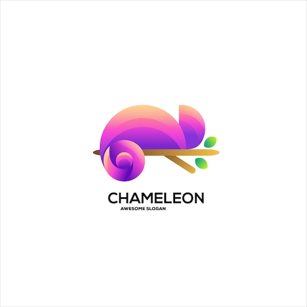 Camaleón degradado diseño logo abstracto colorido