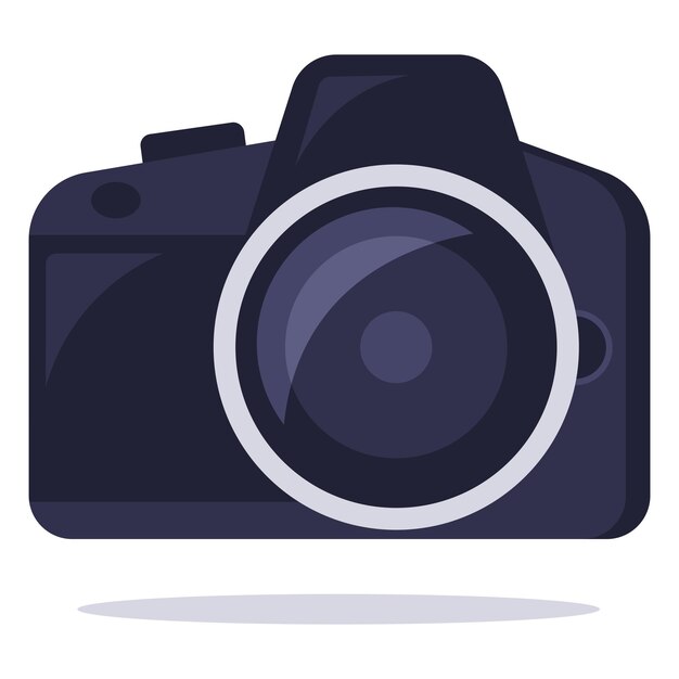 Cámara de fotografía dslr estilo plano