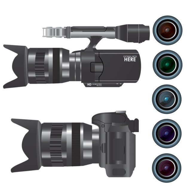 Cámara de grabación de video con lente
