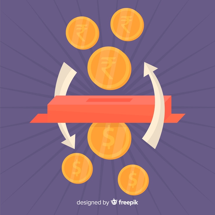 Vector gratuito cambio de moneda de rupias indias