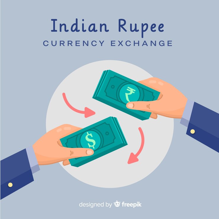 Vector gratuito cambio de moneda de rupias indias