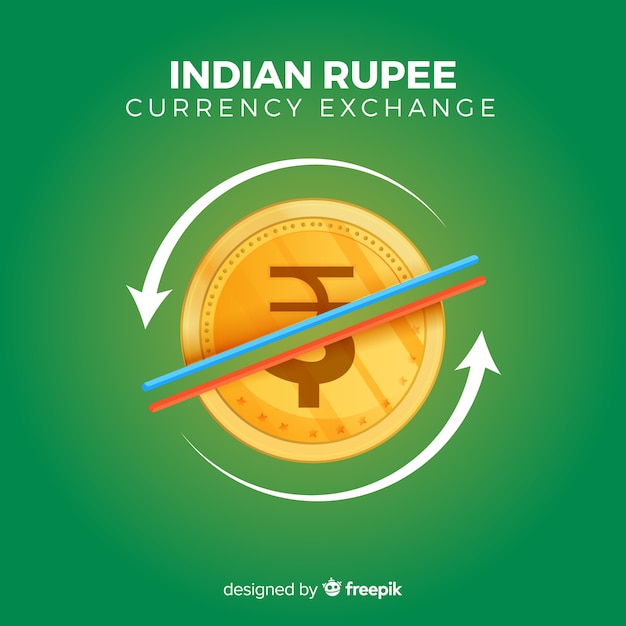 Vector gratuito cambio de moneda de rupias indias
