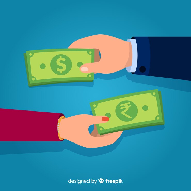 Vector gratuito cambio de moneda de rupias indias