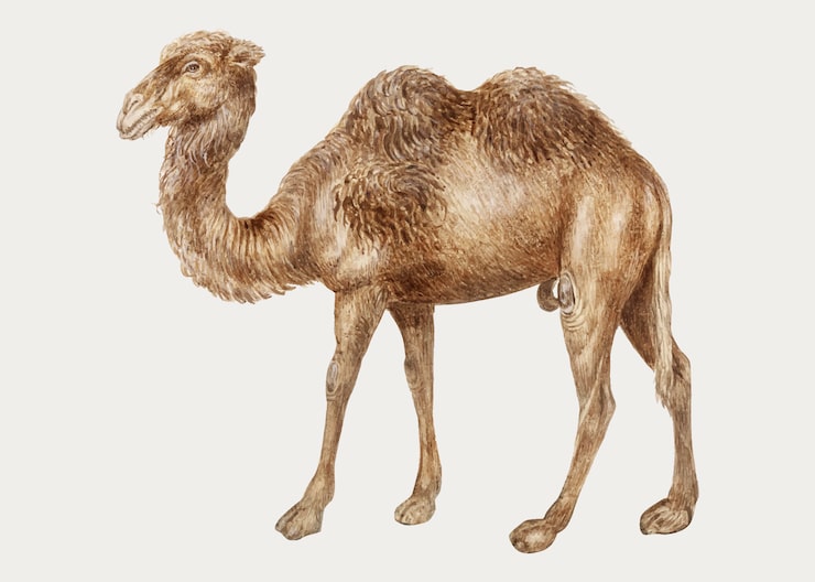 Vector gratuito camel en estilo vintage