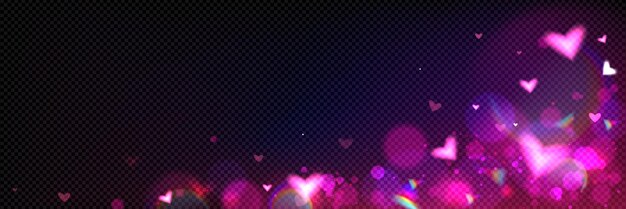 El camino de los corazones en un fondo transparente