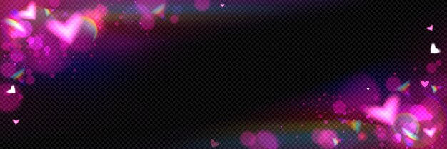 El camino de los corazones en un fondo transparente