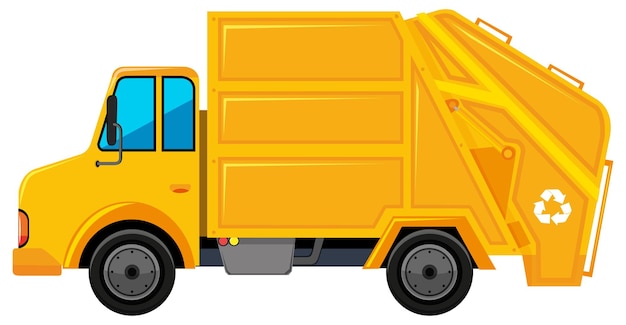 Vector gratuito camión de basura en color amarillo