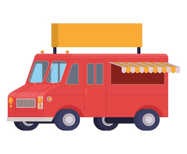 El camión de comida rojo.