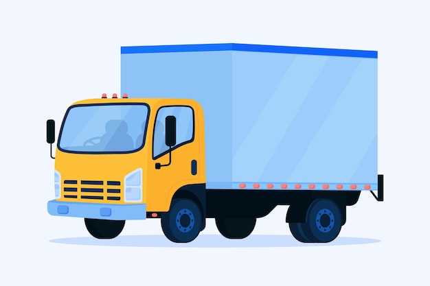 Vector gratuito camión de transporte dibujado a mano