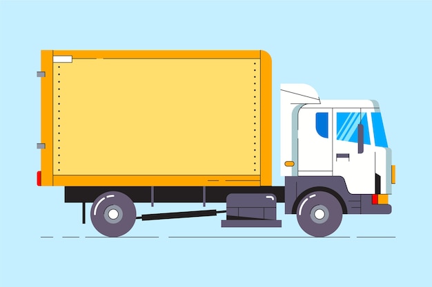 Vector gratuito camión de transporte dibujado a mano