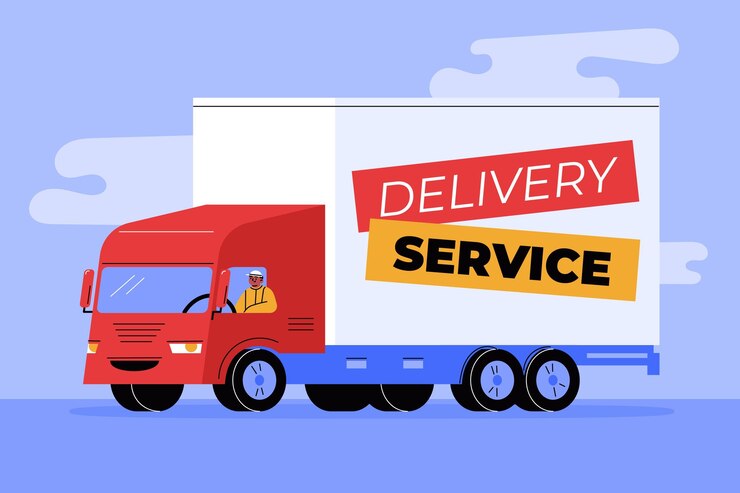 Vector gratuito camión de transporte dibujado a mano