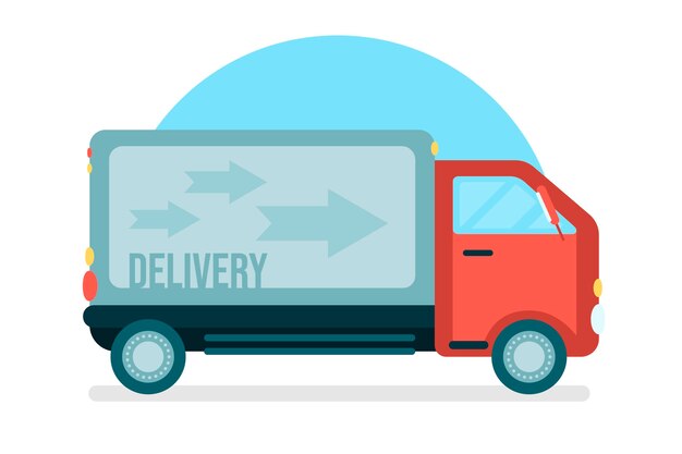 Camión de transporte ilustrado de diseño plano